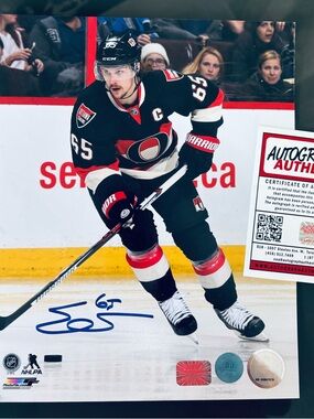 Erik Karlsson Autographed Ottawa Senators 8x10 Photo